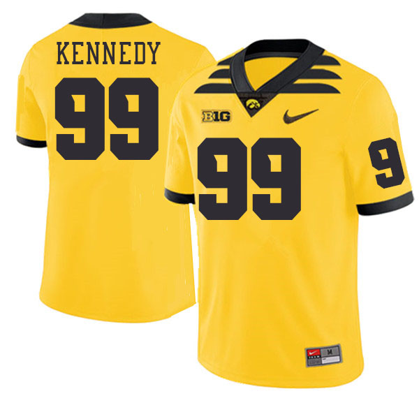 Men #99 Devan Kennedy Iowa Hawkeyes College Football Jerseys Stitched-Gold